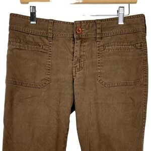 Y2K VTG Hollister Sz 7 LOW RISE Brown Flared Patch Pockets Women's Pants Trendy
